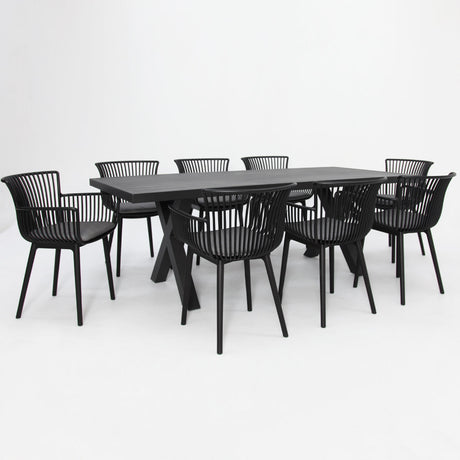 Ravenne Canela 9pc Dining Setting - Black