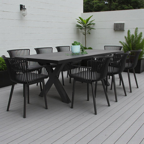 Ravenne Canela 9pc Dining Setting - Black