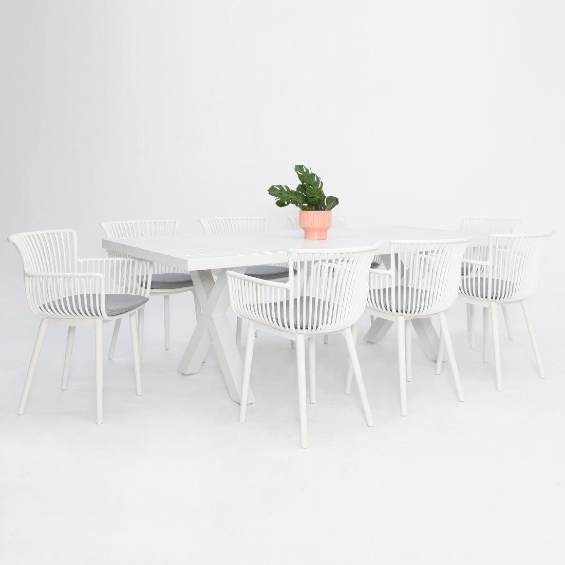 Ravenne Canela 9pc Dining Setting - White