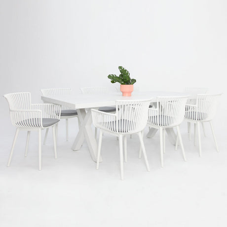 Ravenne Canela 9pc Dining Setting - White