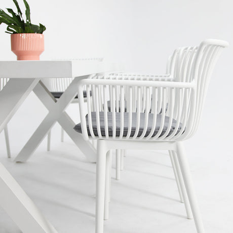 Ravenne Canela 9pc Dining Setting - White