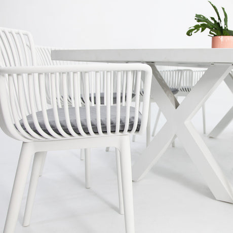 Ravenne Canela 9pc Dining Setting - White