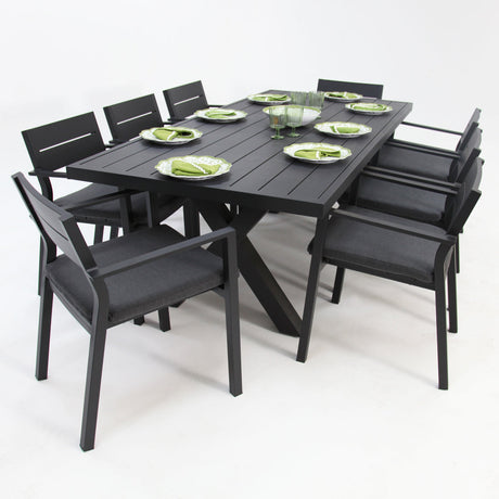 Ravenne Dallas 9pc Dining Setting - Black