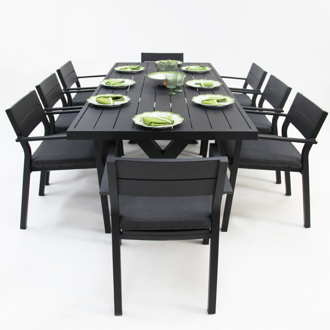 Ravenne Dallas 9pc Dining Setting - Black