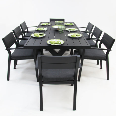 Ravenne Dallas 9pc Dining Setting - Black