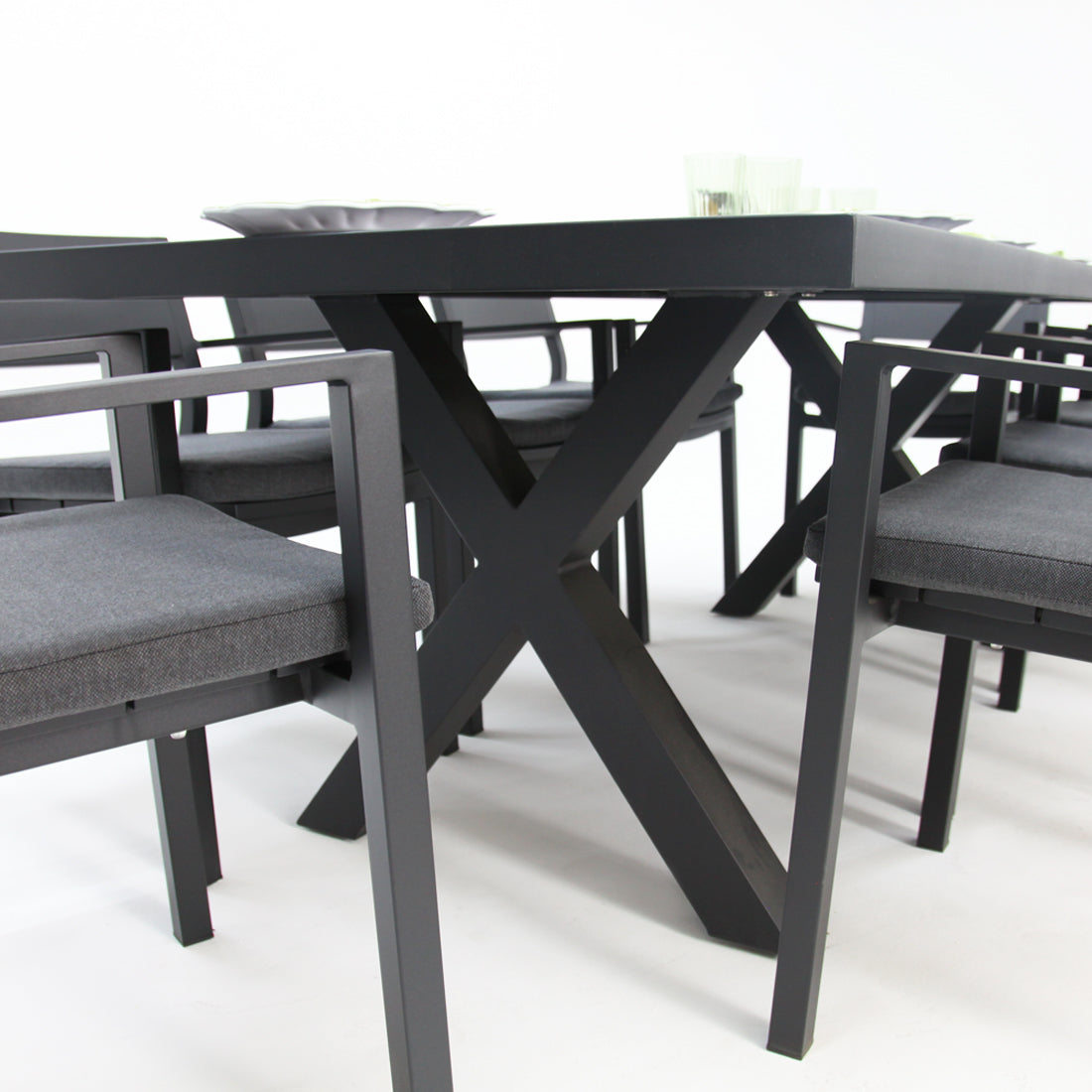 Ravenne Dallas 9pc Dining Setting - Black
