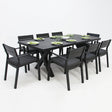 Ravenne Dallas 9pc Dining Setting - Black