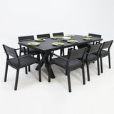 Ravenne Dallas 9pc Dining Setting - Black