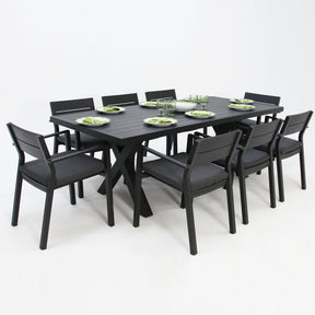 Ravenne Dallas 9pc Dining Setting - Black