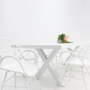 Ravenne Fantail 9pc Dining Setting - White