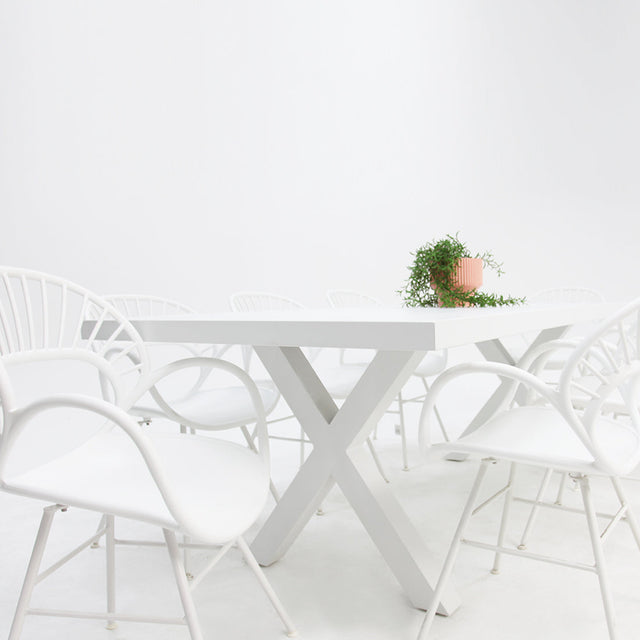 Ravenne Fantail 9pc Dining Setting - White