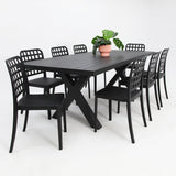 Ravenne Frankie 9pc Armless Dining Set - Black