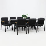 Ravenne Milton 9pc Dining Setting - Black