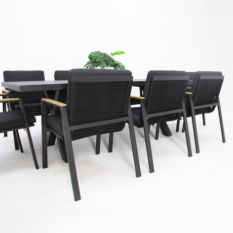 Ravenne Milton 9pc Dining Setting - Black