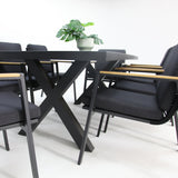 Ravenne Milton 9pc Dining Setting - Black