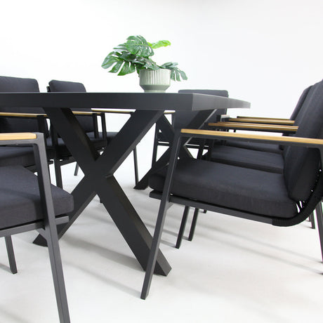 Ravenne Milton 9pc Dining Setting - Black