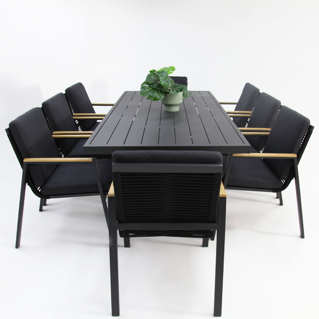 Ravenne Milton 9pc Dining Setting - Black