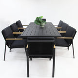 Ravenne Milton 9pc Dining Setting - Black