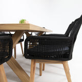 Ravenne Albenga 9pc Dining Setting - Natural/Black