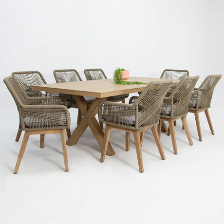 Ravenne Albenga 9pc Dining Setting - Taupe