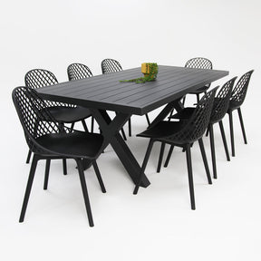 Ravenne Persia 9pc Dining Setting - Black