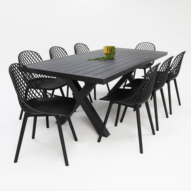 Ravenne Persia 9pc Dining Setting - Black