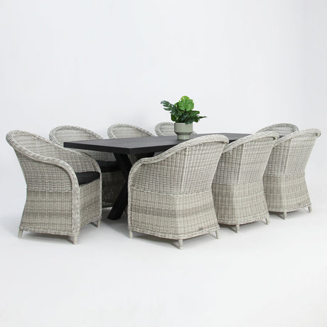 Ravenne Portland 9pc Dining Setting - Black/Grey