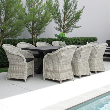 Ravenne Portland 9pc Dining Setting - Black/Grey