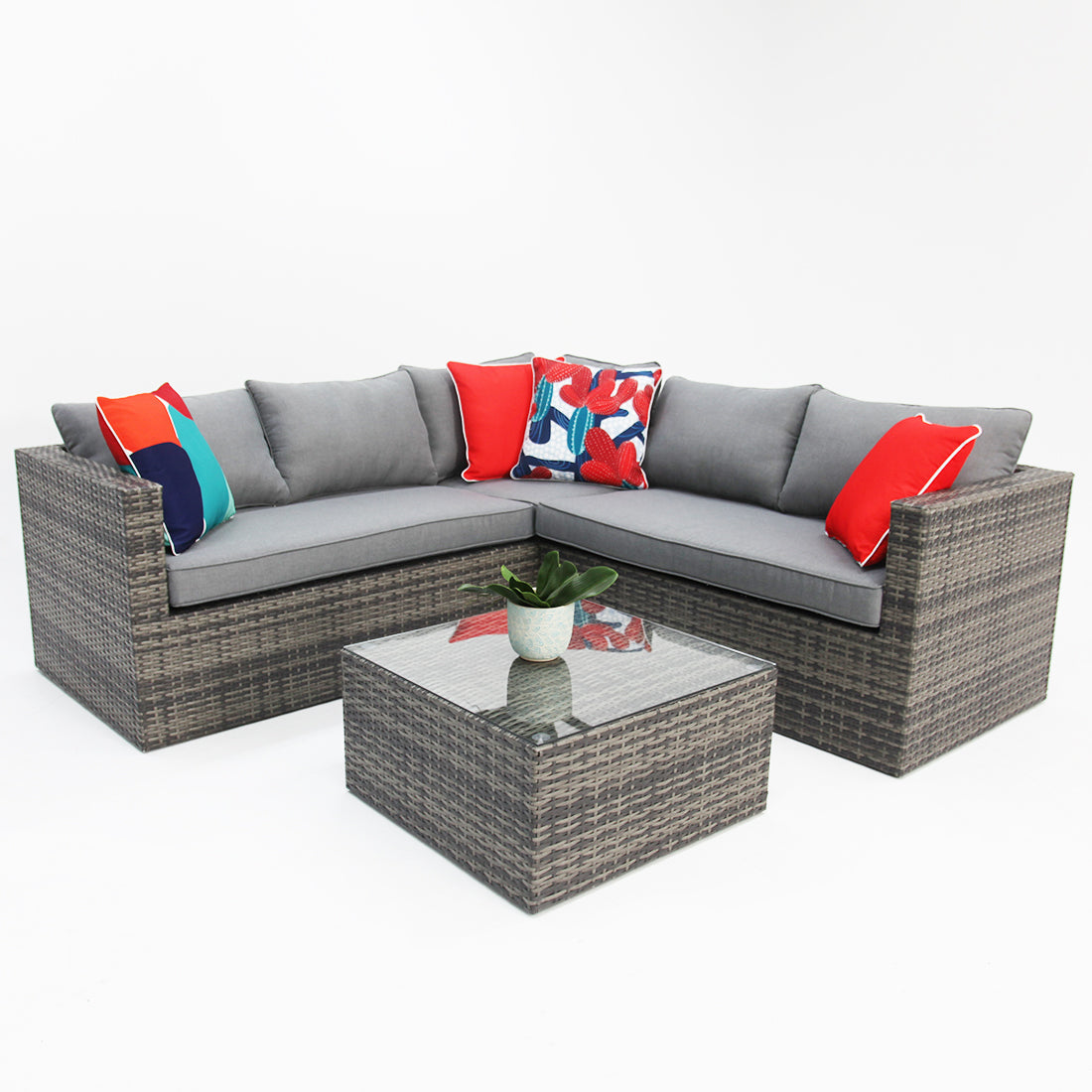 Remi Corner Sofa Set - Grey
