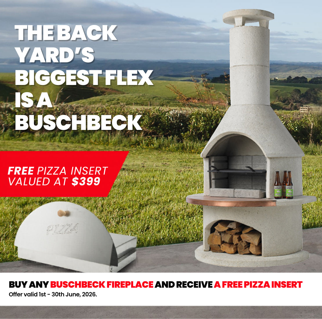 Buschbeck Rondo Fireplace and Pizza Oven - White