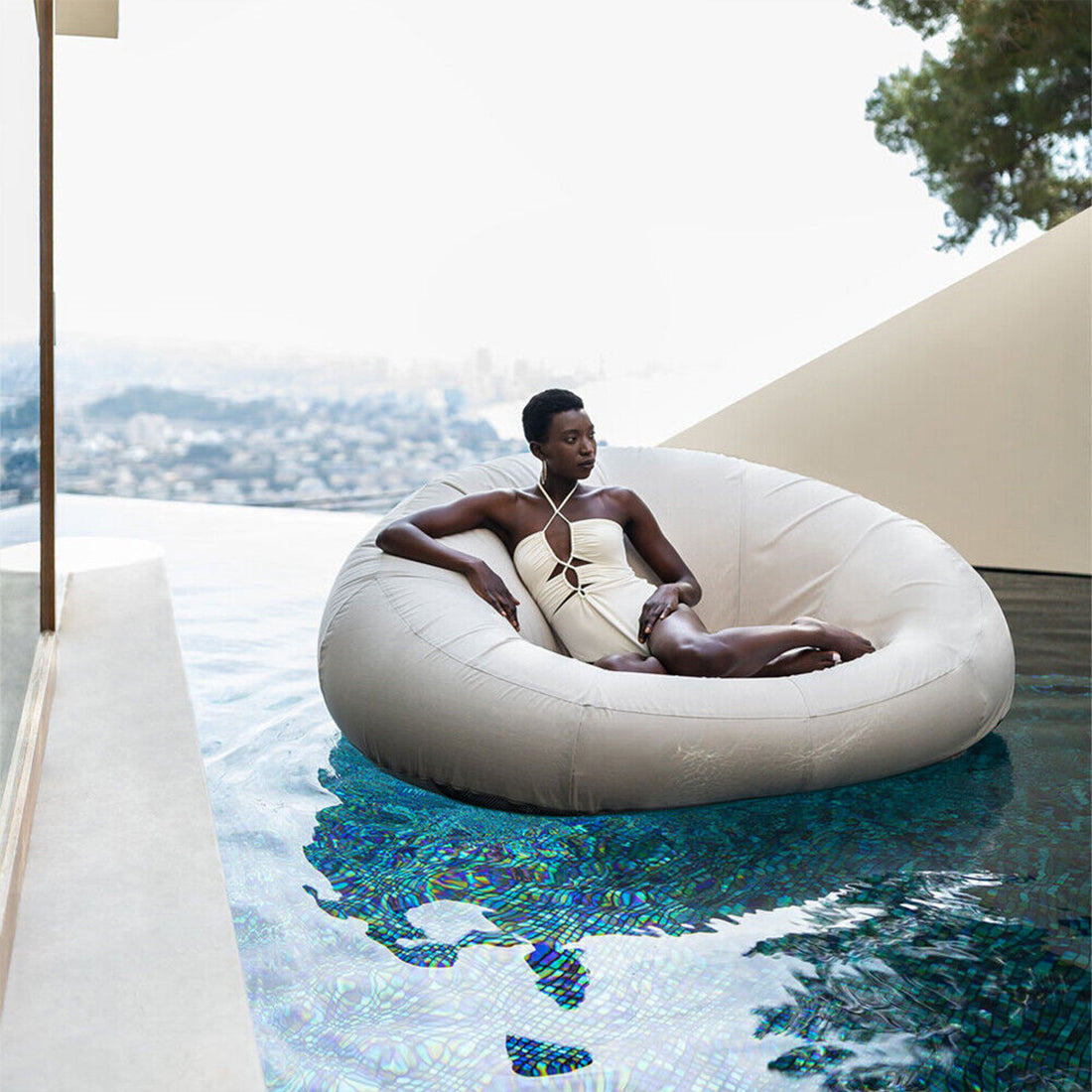 Billy Fresh Inflatable Round Day Bed - Beige