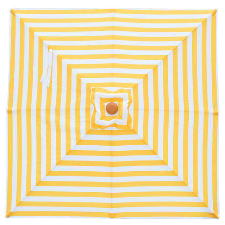 Billy Fresh 2m Timber-Look Aluminium San Remo Umbrella - Yellow