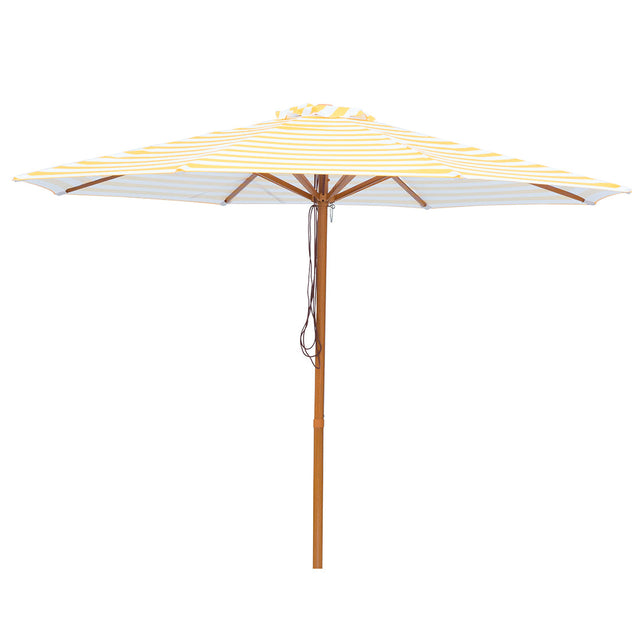 Billy Fresh 3m Timber-Look Aluminium San Remo Umbrella - Yellow