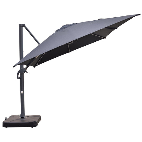 Santa Fe 3x4m Cantilever Umbrella with Water Base - Dark Grey