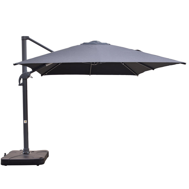 Santa Fe 3x4m Cantilever Umbrella with Water Base - Dark Grey