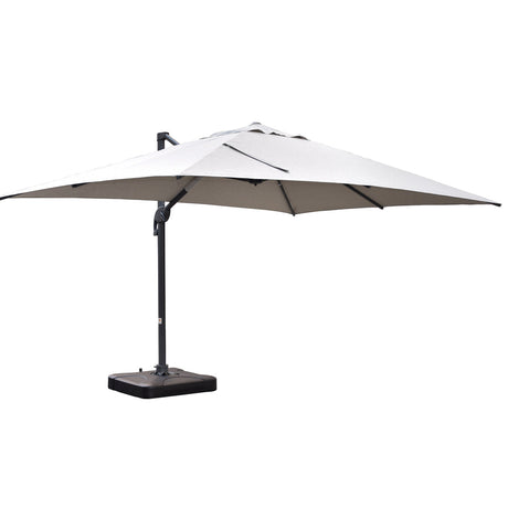 Santa Fe 3x4m Cantilever Umbrella with Water Base - Light Grey