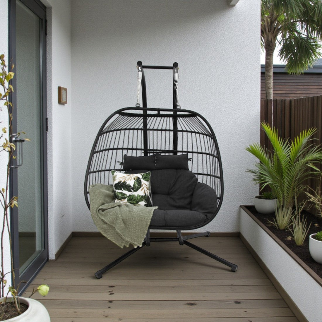 Snug Steel Hanging Chair - Black