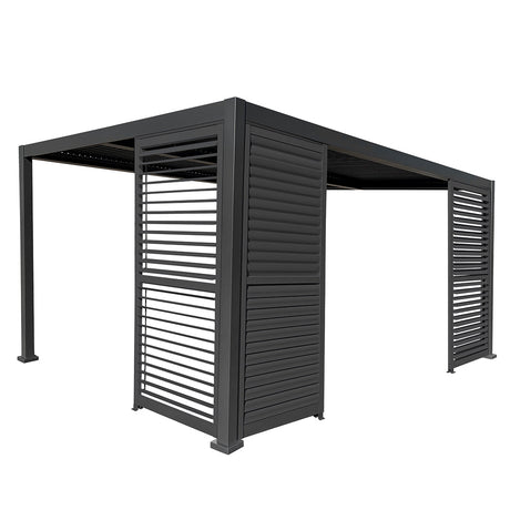 Slatted Privacy Screen For Basic Pergola Grey