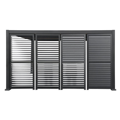 Slatted Privacy Screen For Basic Pergola Grey
