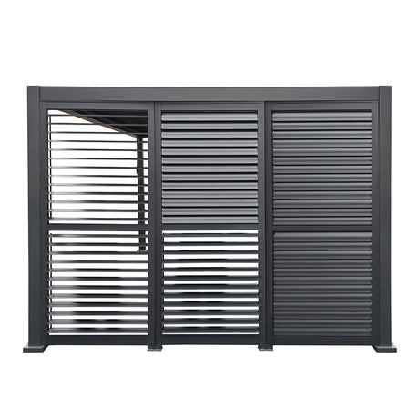 Slatted Privacy Screen For Basic Pergola Grey