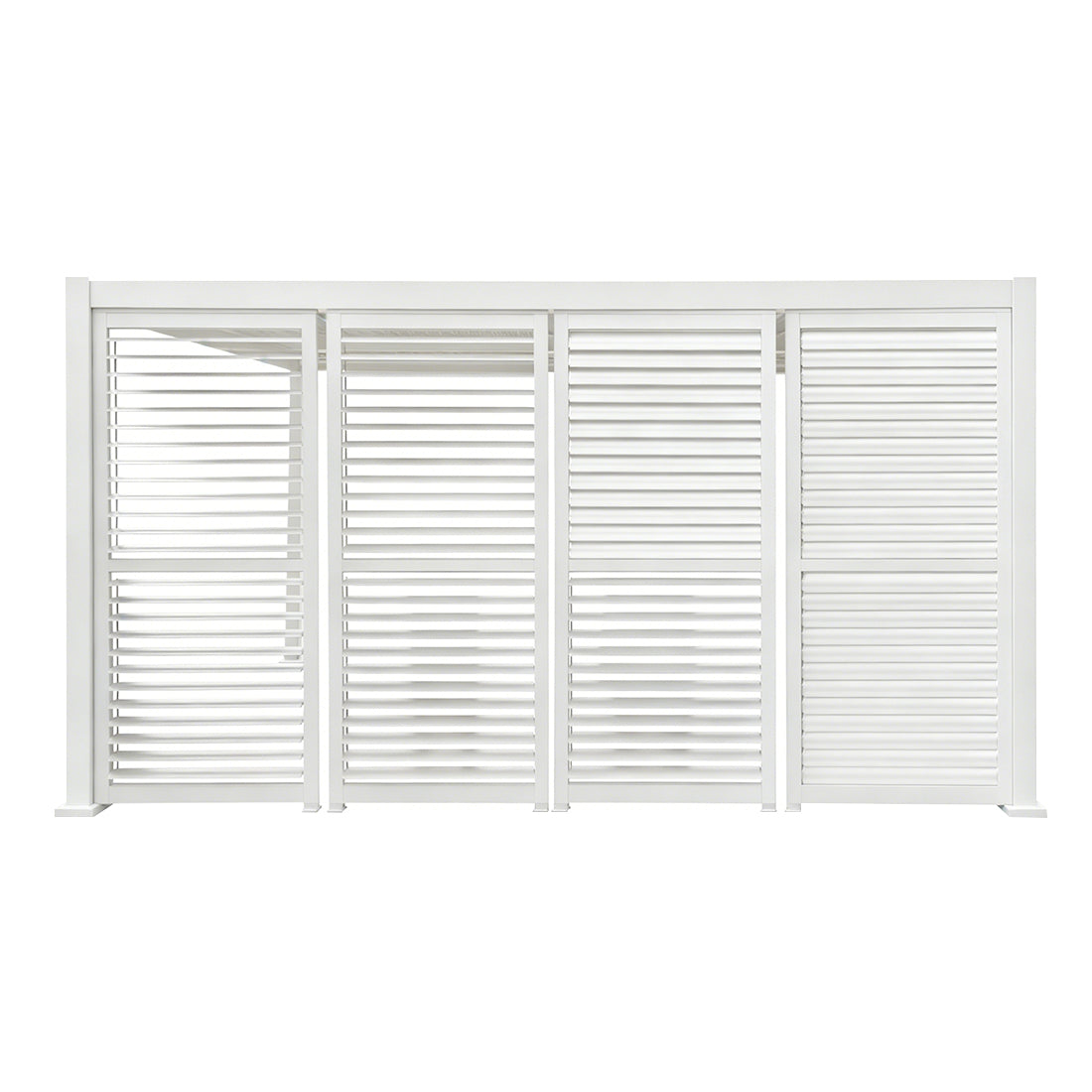 Slatted Privacy Screen For Basic Pergola White