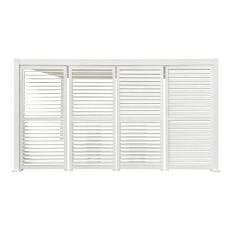 Slatted Privacy Screen For Basic Pergola White