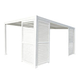 Slatted Privacy Screen For Basic Pergola White