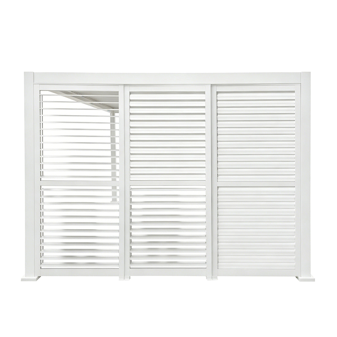 Slatted Privacy Screen For Basic Pergola White