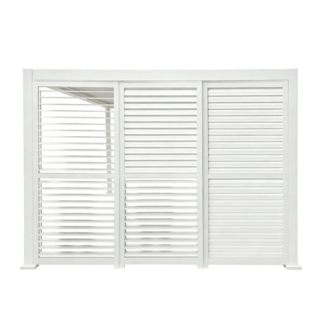 Slatted Privacy Screen For Basic Pergola White