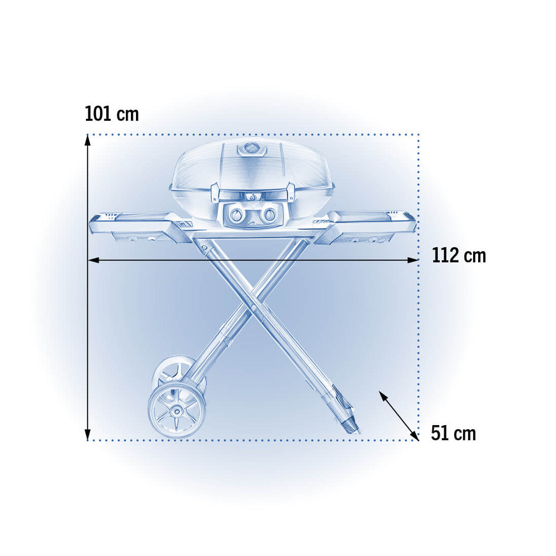 Napoleon Travel Q Pro with Scissor Legs Portable BBQ