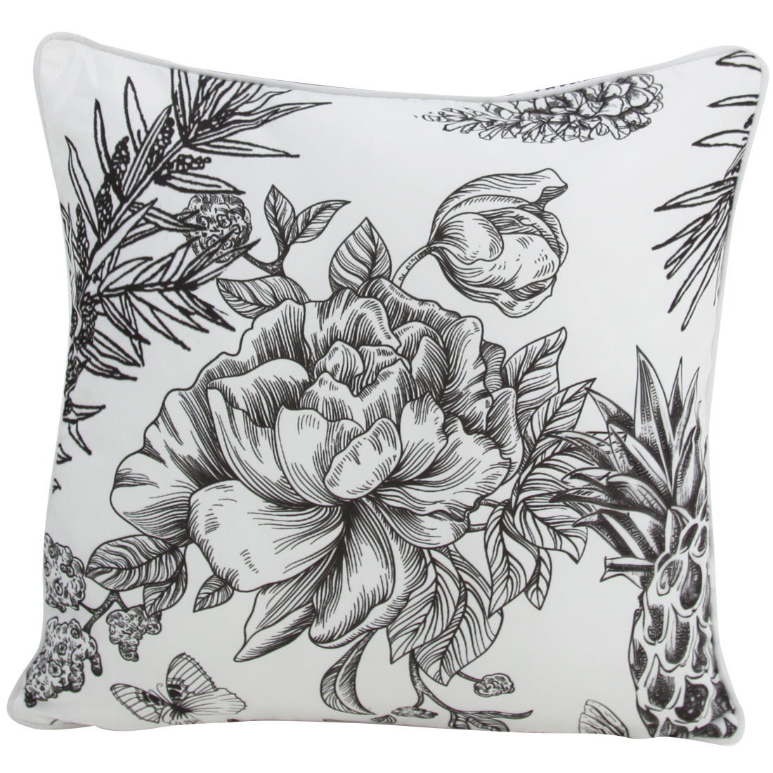 Tropical Black 45x45cm Outdoor Cushion