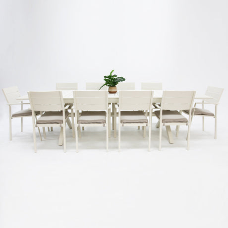Tyler 11pc Extension Dining Setting - Cream