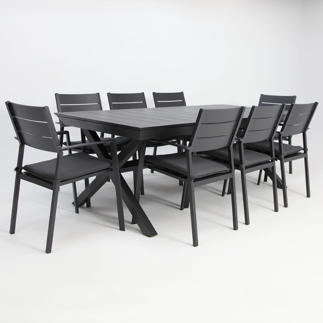 Tyler 11pc Extension Dining Setting - Anthracite