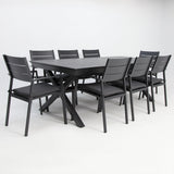 Tyler 11pc Extension Dining Setting - Anthracite